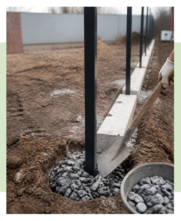 Бутование столбов для забора под установку в Грозном